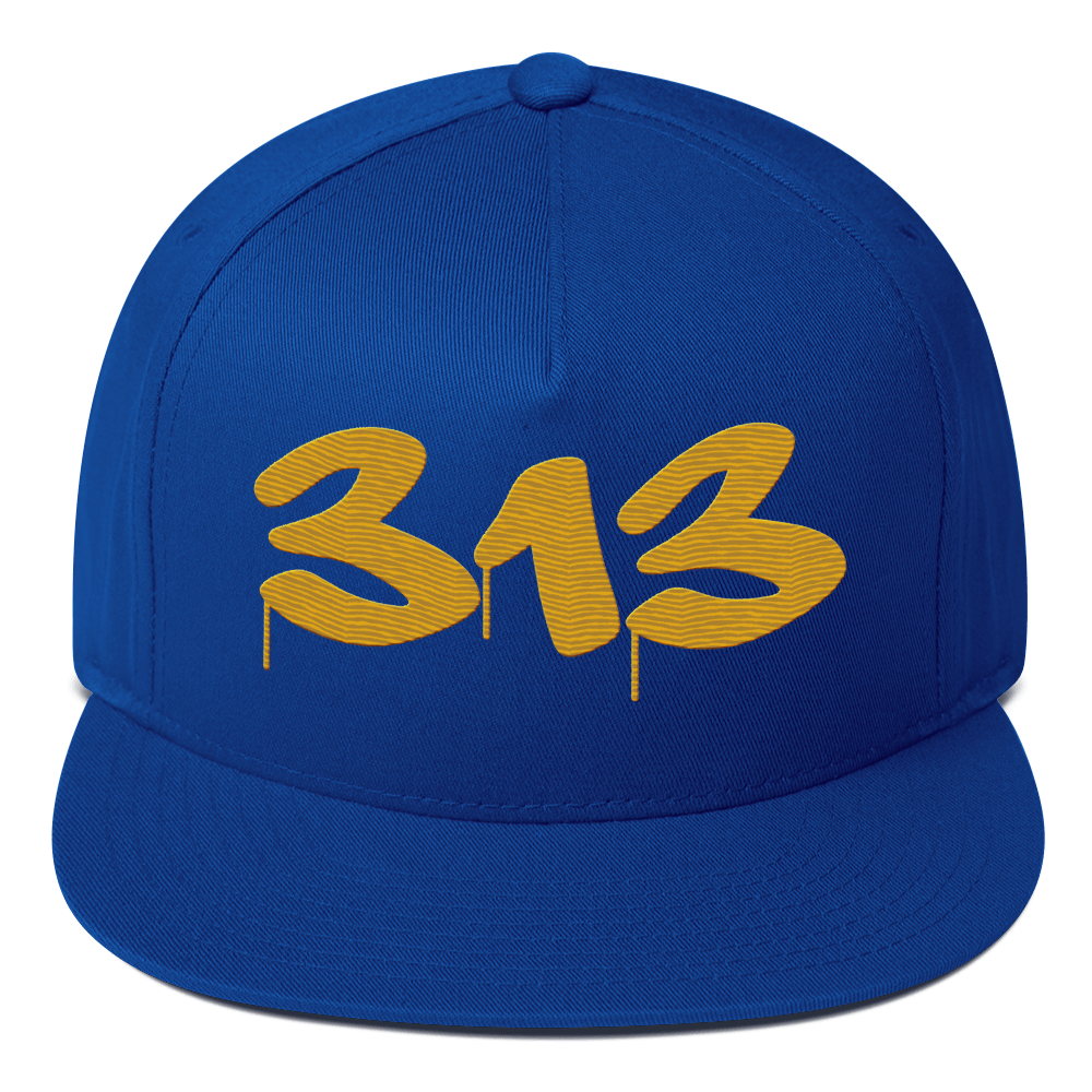 Detroit '313' Snapback (Tag Font) | 5-Panel - Gold