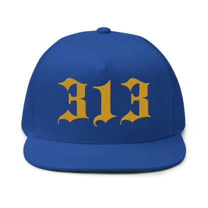 Detroit '313' Snapback (Old English Font) | 5-Panel - Gold