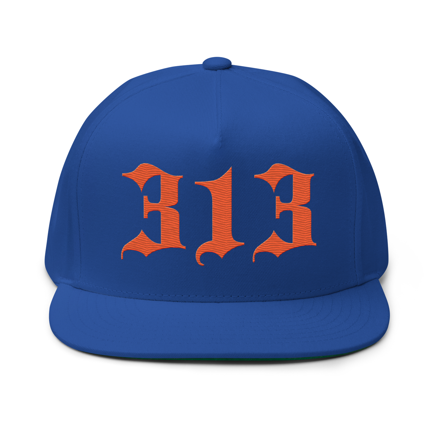 Detroit '313' Snapback (Old English Font) | 5-Panel - Orange