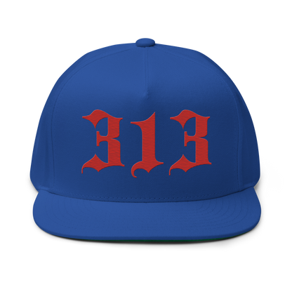 Detroit '313' Snapback (Old English Font) | 5-Panel - Aliform Red