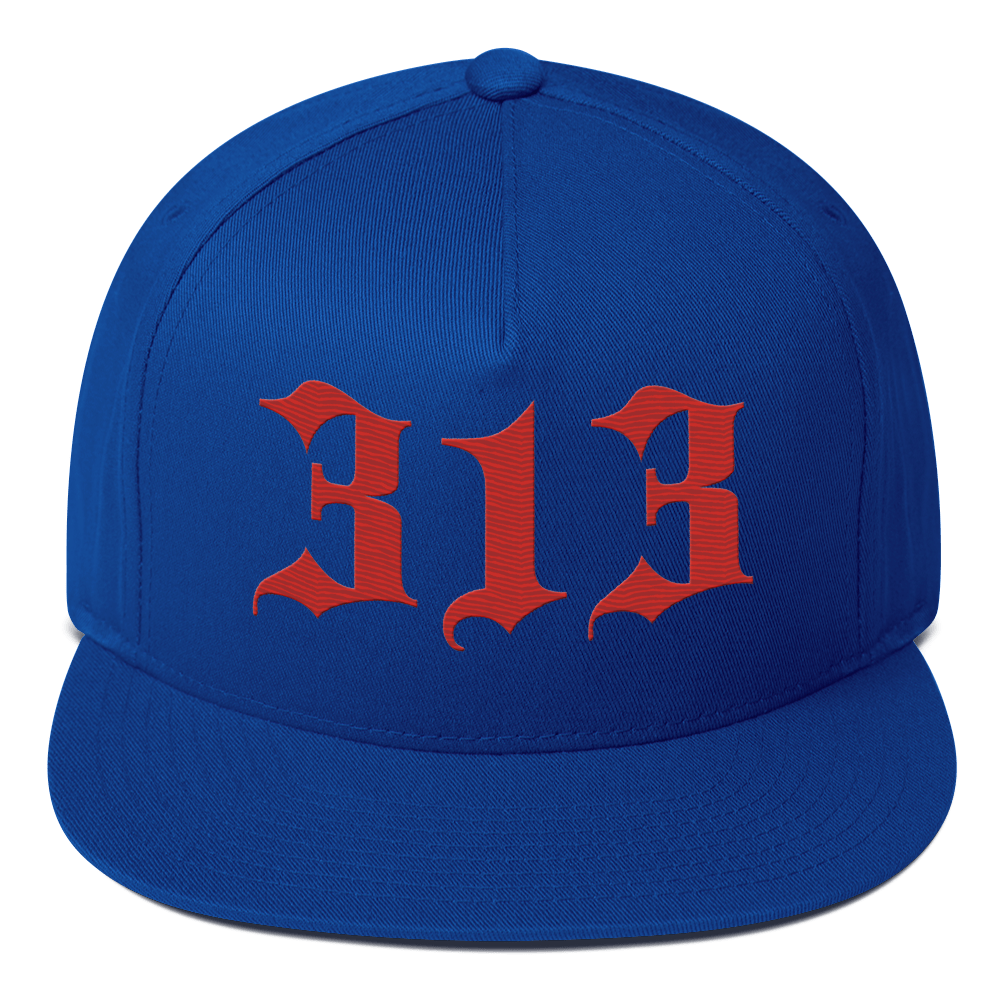 Detroit '313' Snapback (Old English Font) | 5-Panel - Aliform Red