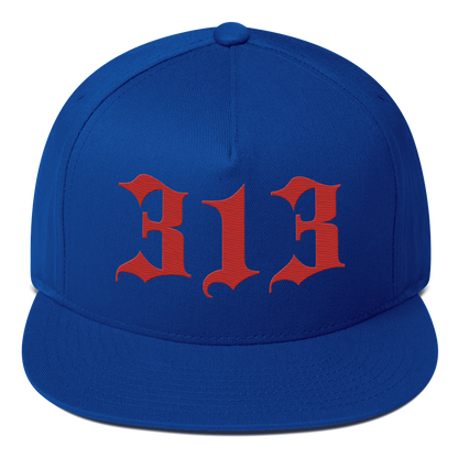 Detroit '313' Snapback (Old English Font) | 5-Panel - Aliform Red