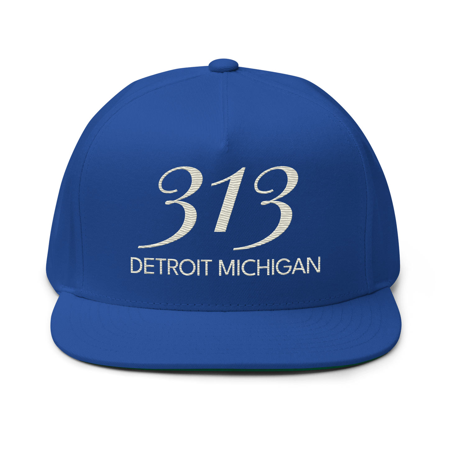 '313 Detroit Michigan' Snapback | 5-Panel - Ivory White