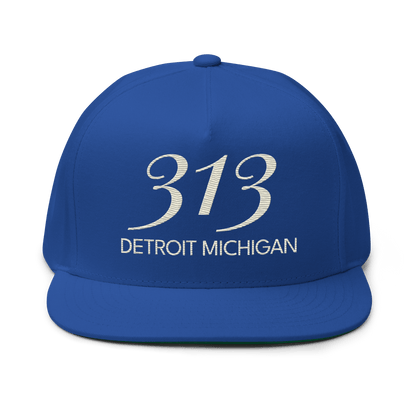 '313 Detroit Michigan' Snapback | 5-Panel - Ivory White