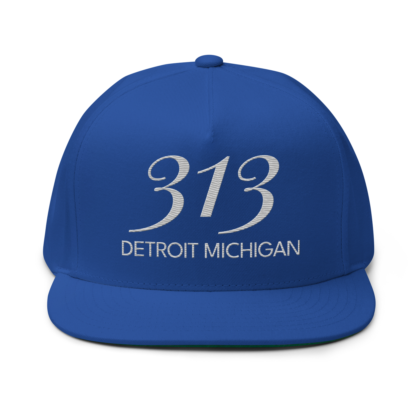 '313 Detroit Michigan' Snapback | 5-Panel - Platinum