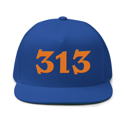 Detroit '313' Snapback | 5-Panel - Orange