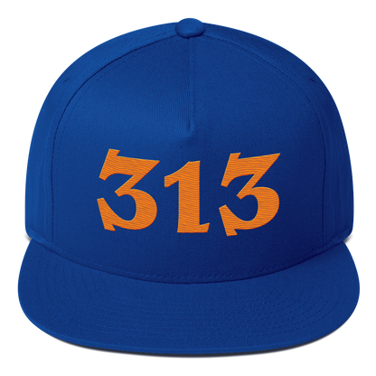 Detroit '313' Snapback | 5-Panel - Orange