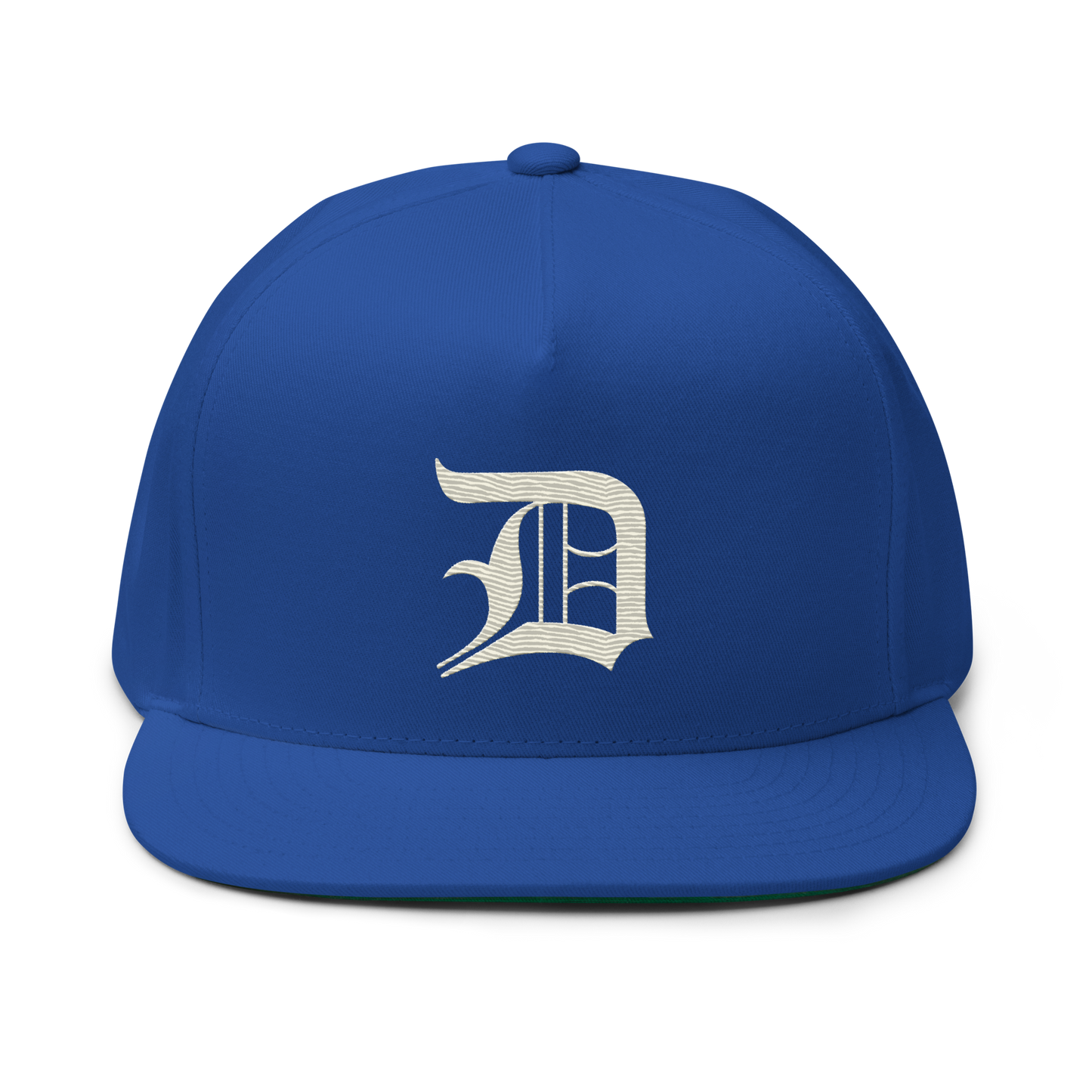 Detroit 'Old English D' Flat Bill Snapback (Ivory White)