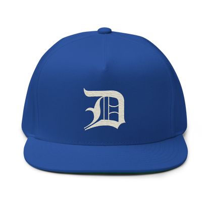 Detroit 'Old English D' Flat Bill Snapback (Ivory White)