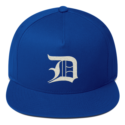 Detroit 'Old English D' Flat Bill Snapback (Ivory White)