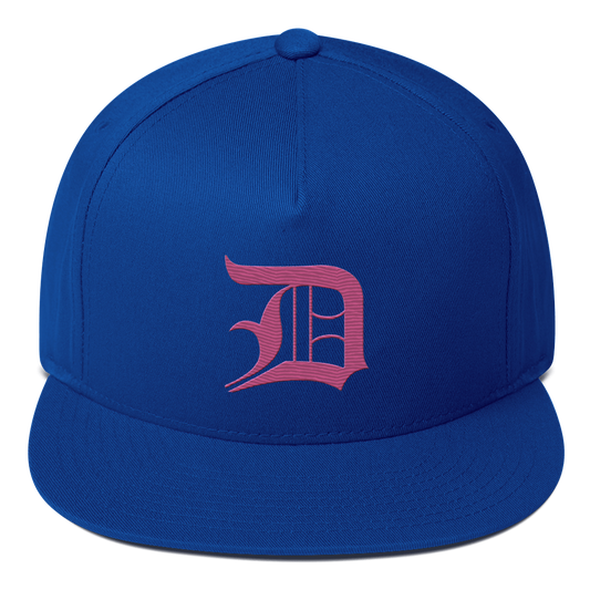 Detroit 'Old English D' Flat Bill Snapback (Apple Blossom Pink)