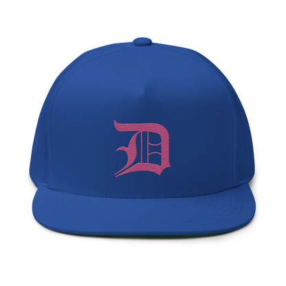 Detroit 'Old English D' Flat Bill Snapback (Apple Blossom Pink)