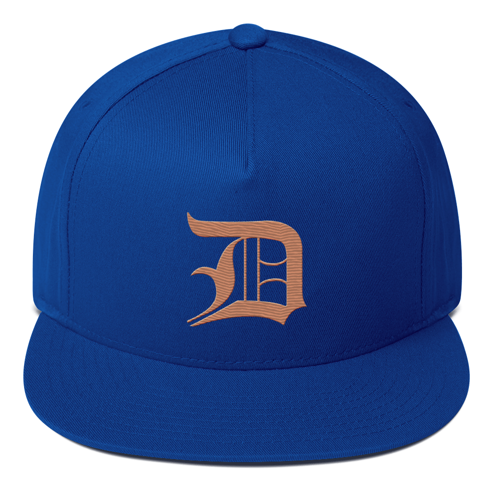 Detroit 'Old English D' Flat Bill Snapback (Copper Color)