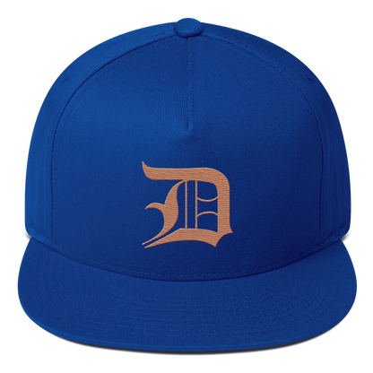 Detroit 'Old English D' Flat Bill Snapback (Copper Color)