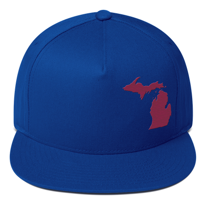 Michigan Snapback | 5-Panel - Ruby Red Outline