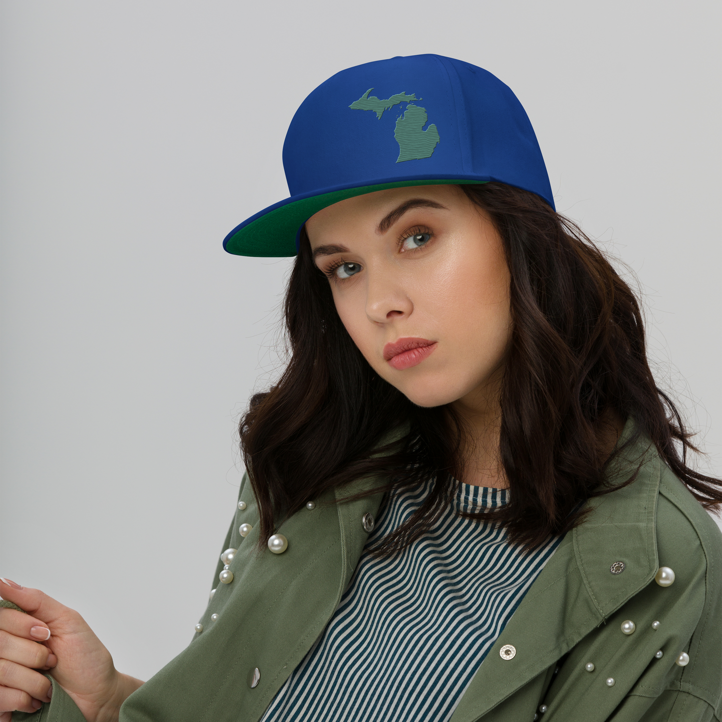 Michigan Snapback | 5-Panel - Cooper Green Outline