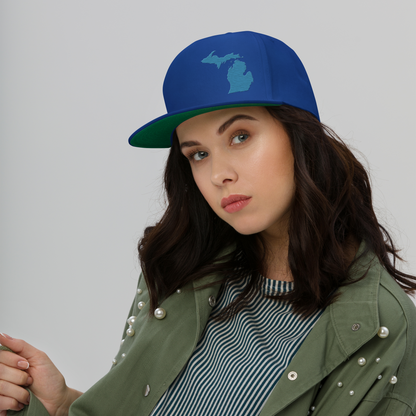 Michigan Snapback | 5-Panel - Traverse Blue Outline