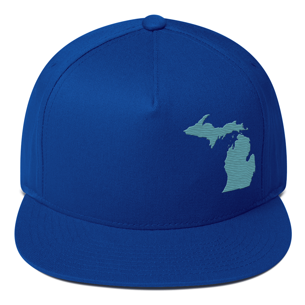 Michigan Snapback | 5-Panel - Huron Blue Outline