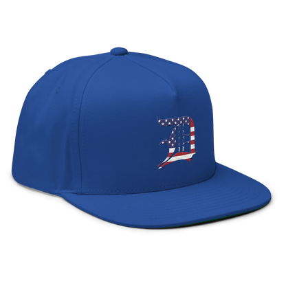 Detroit 'Old English D' Flat Bill Snapback (Patriotic Edition)