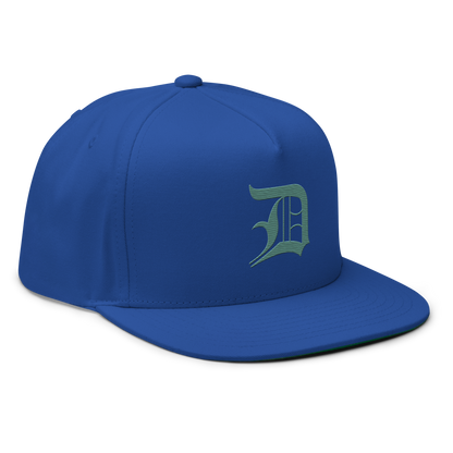 Detroit 'Old English D' Flat Bill Snapback (Copper Green)