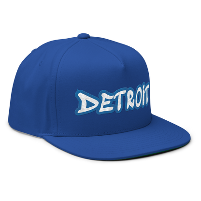 'Detroit' Flat Bill Snapback (Azure Tag Font)