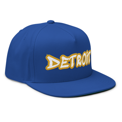 'Detroit' Flat Bill Snapback (Gold Tag Font)