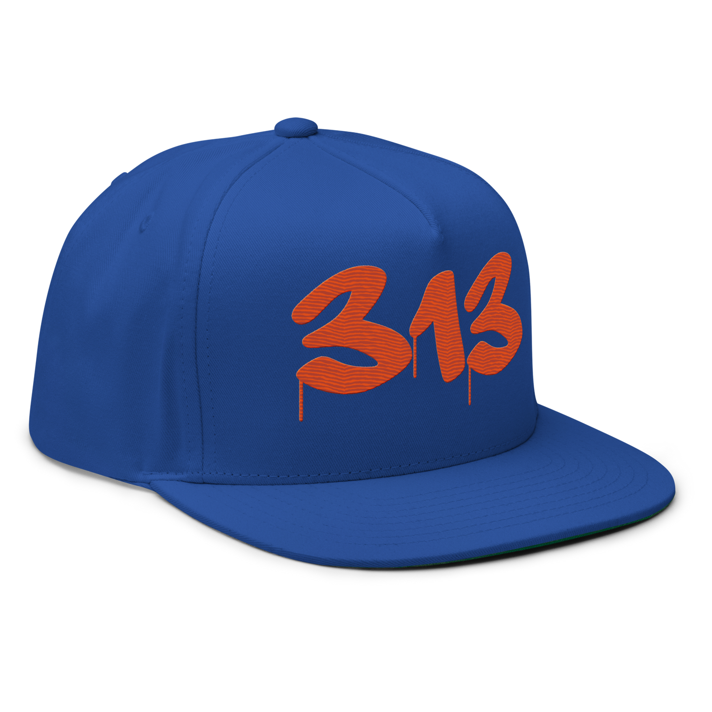 Detroit '313' Snapback (Tag Font) | 5-Panel - Maple Leaf Orange