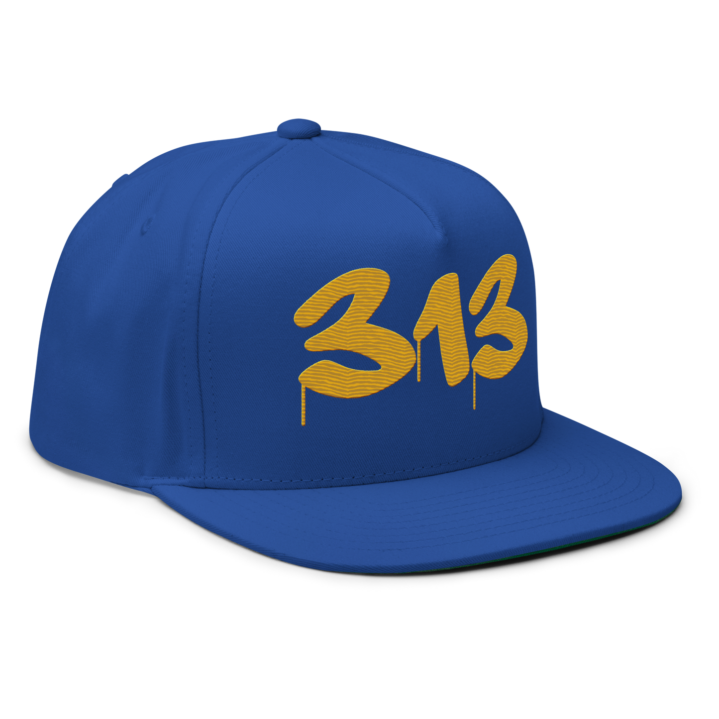 Detroit '313' Snapback (Tag Font) | 5-Panel - Gold