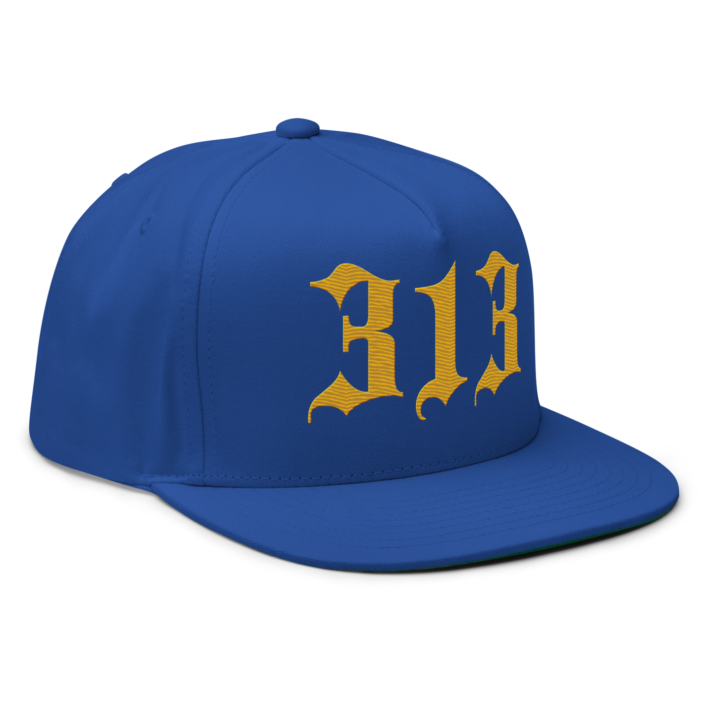 Detroit '313' Snapback (Old English Font) | 5-Panel - Gold