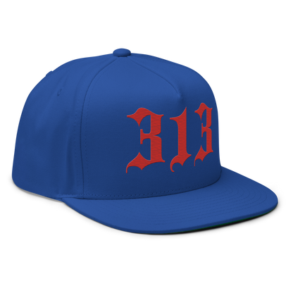 Detroit '313' Snapback (Old English Font) | 5-Panel - Aliform Red