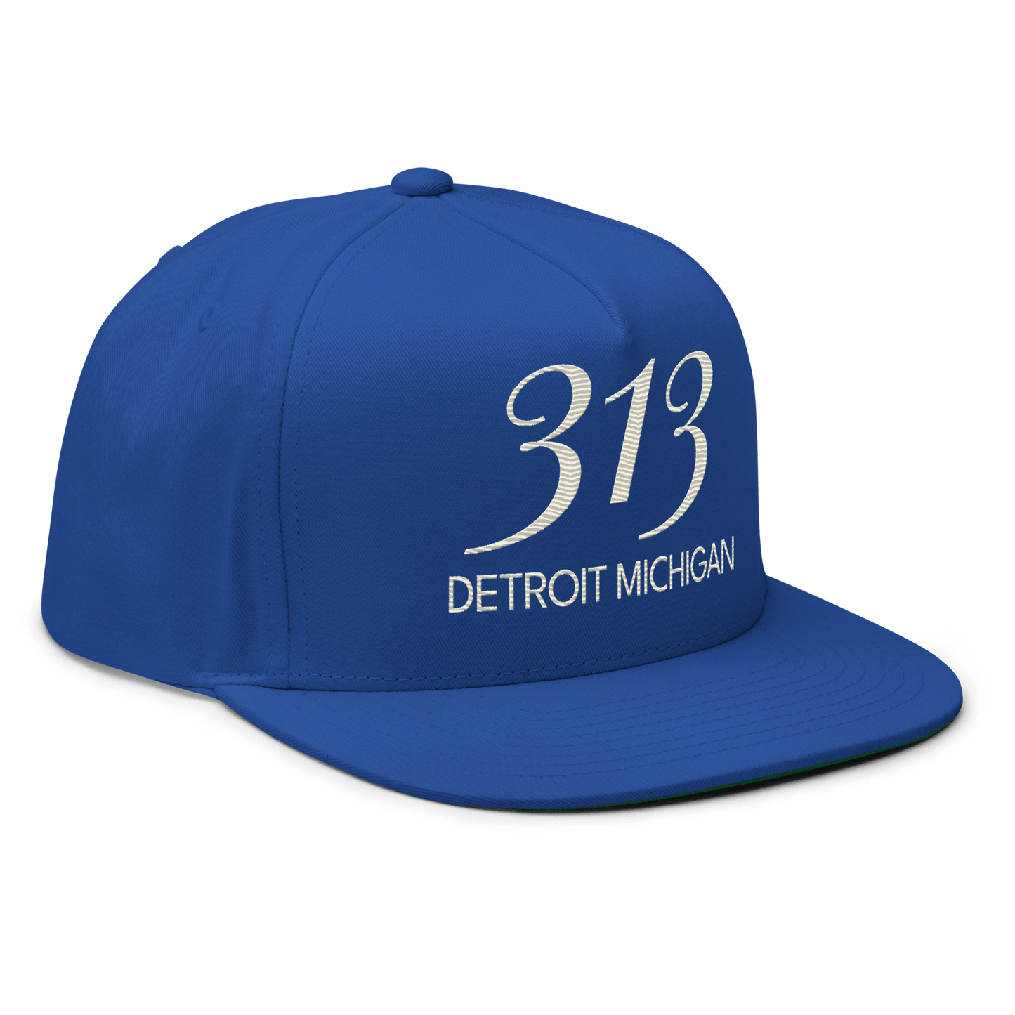 '313 Detroit Michigan' Snapback | 5-Panel - Ivory White