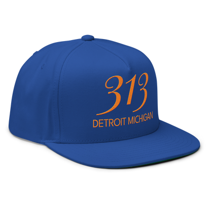 '313 Detroit Michigan' Snapback | 5-Panel - Orange