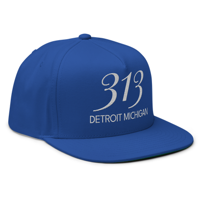 '313 Detroit Michigan' Snapback | 5-Panel - Platinum