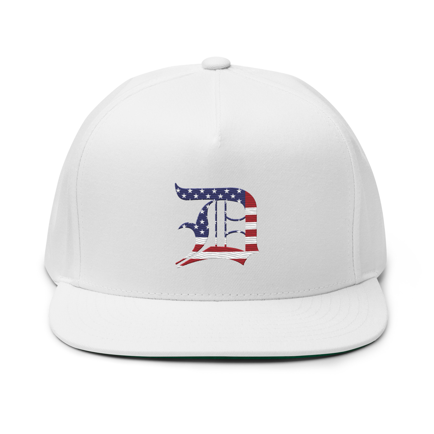 Detroit 'Old English D' Flat Bill Snapback (Patriotic Edition)