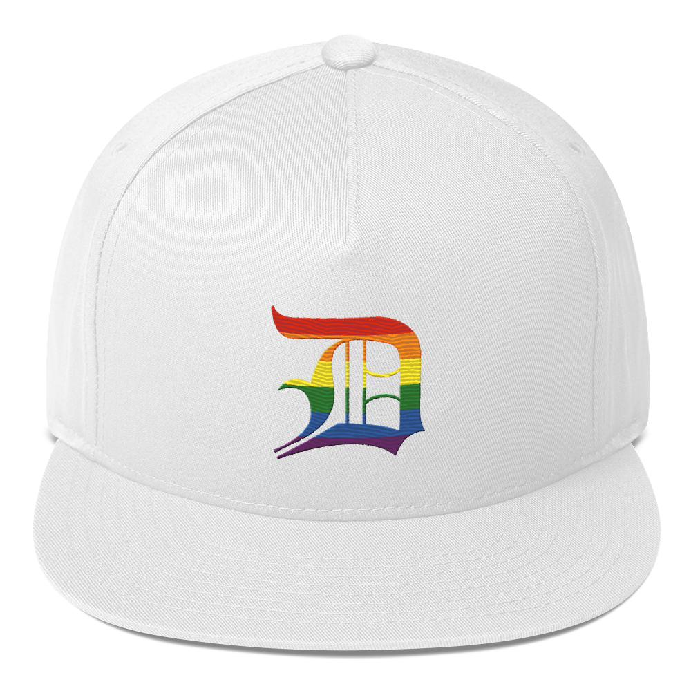 Detroit 'Old English D' Flat Bill Snapback (Rainbow Pride Edition)