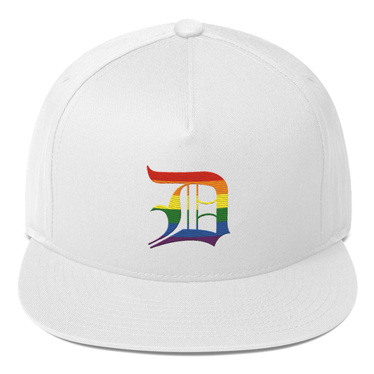 Detroit 'Old English D' Flat Bill Snapback (Rainbow Pride Edition)