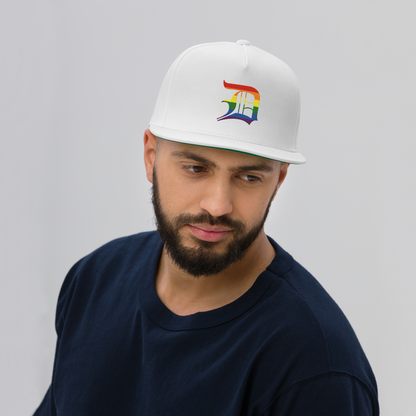 Detroit 'Old English D' Flat Bill Snapback (Rainbow Pride Edition)