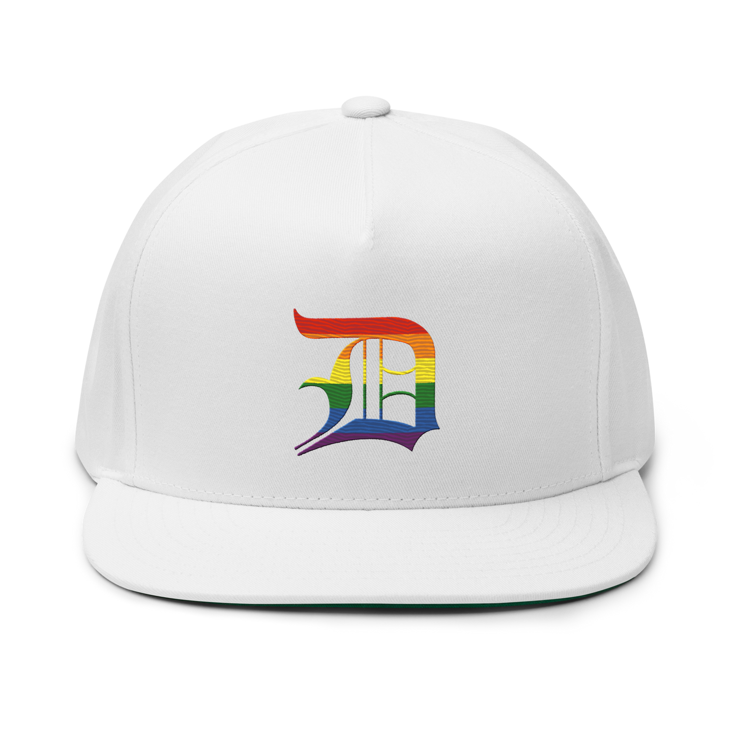 Detroit 'Old English D' Flat Bill Snapback (Rainbow Pride Edition)