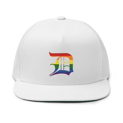 Detroit 'Old English D' Flat Bill Snapback (Rainbow Pride Edition)