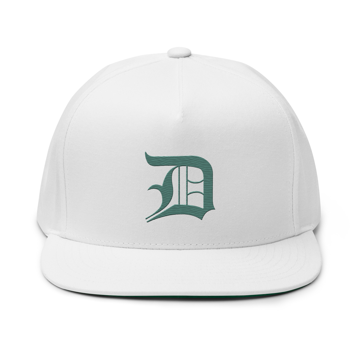 Detroit 'Old English D' Flat Bill Snapback (Copper Green)