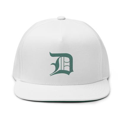 Detroit 'Old English D' Flat Bill Snapback (Copper Green)