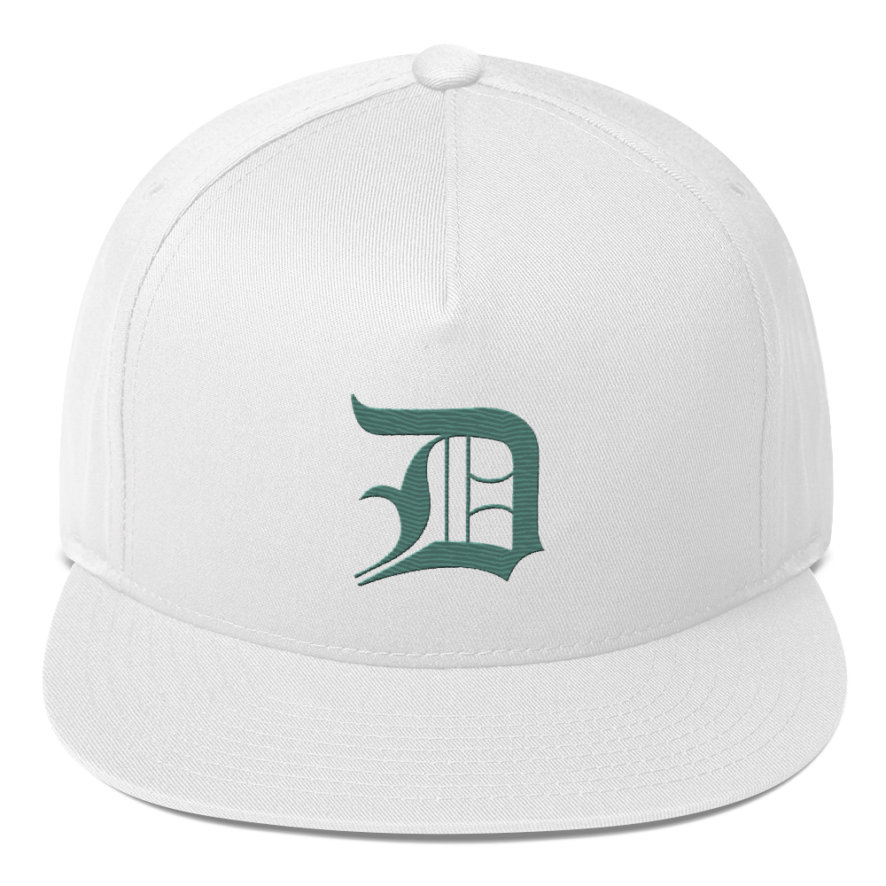 Detroit 'Old English D' Flat Bill Snapback (Copper Green)