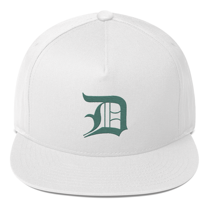 Detroit 'Old English D' Flat Bill Snapback (Copper Green)