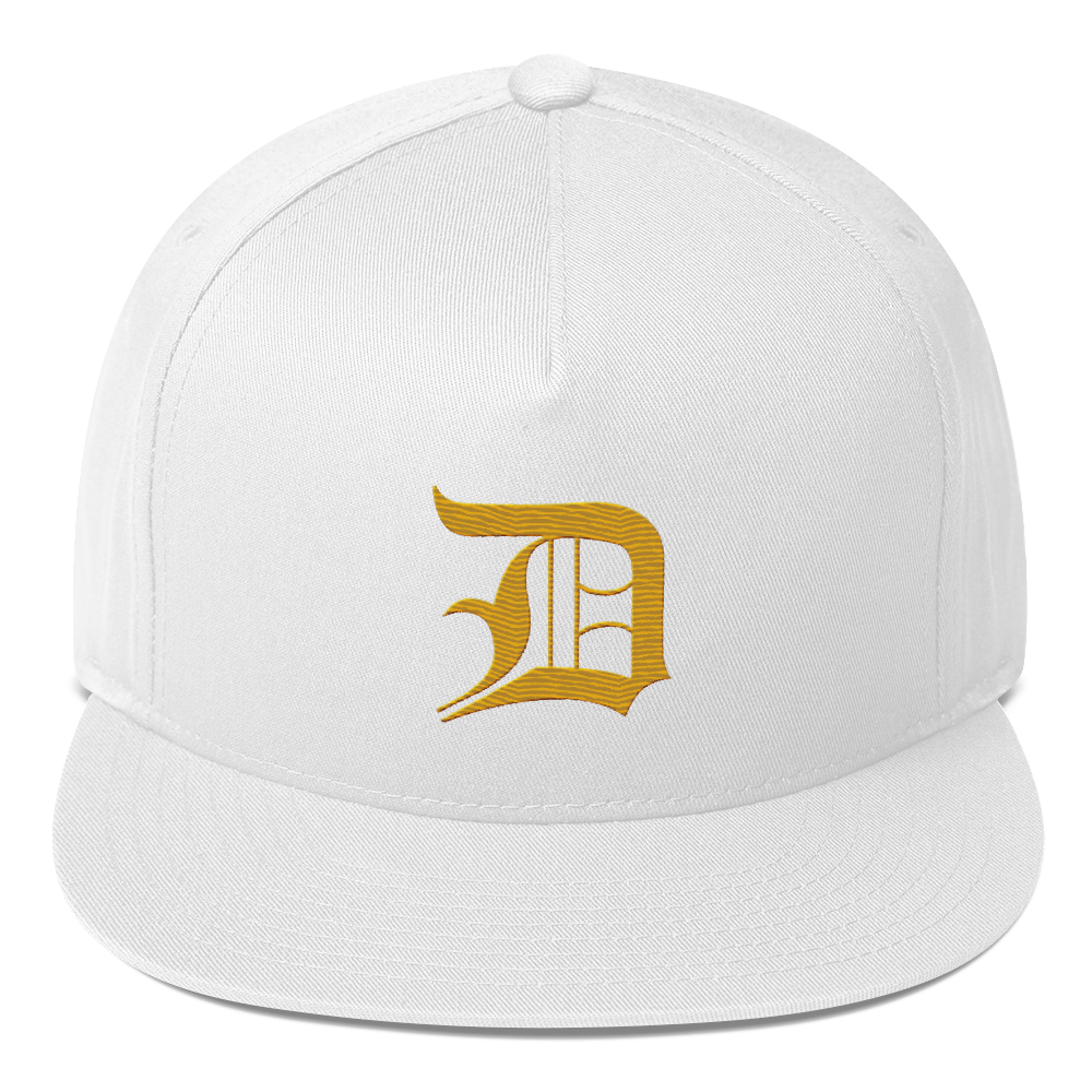 Detroit 'Old English D' Flat Bill Snapback (Gold)