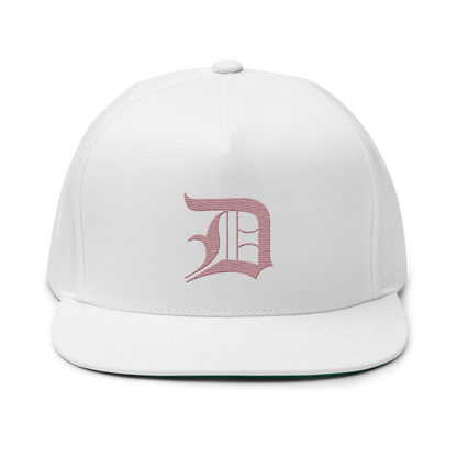 Detroit 'Old English D' Flat Bill Snapback (Cherry Blossom Pink)