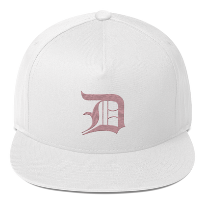 Detroit 'Old English D' Flat Bill Snapback (Cherry Blossom Pink)