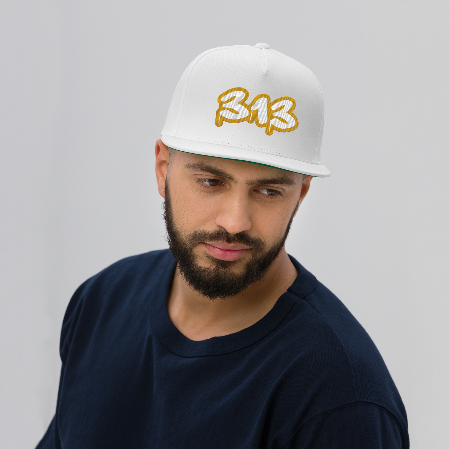 Detroit '313' Flat BIll Snapback (Gold Tag Font)