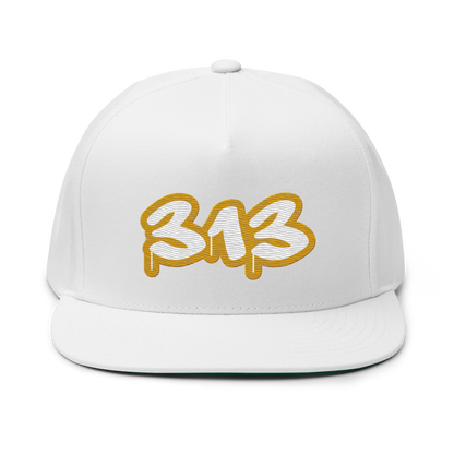 Detroit '313' Flat BIll Snapback (Gold Tag Font)