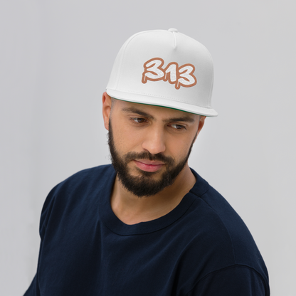 Detroit '313' Flat BIll Snapback (Copper Tag Font)