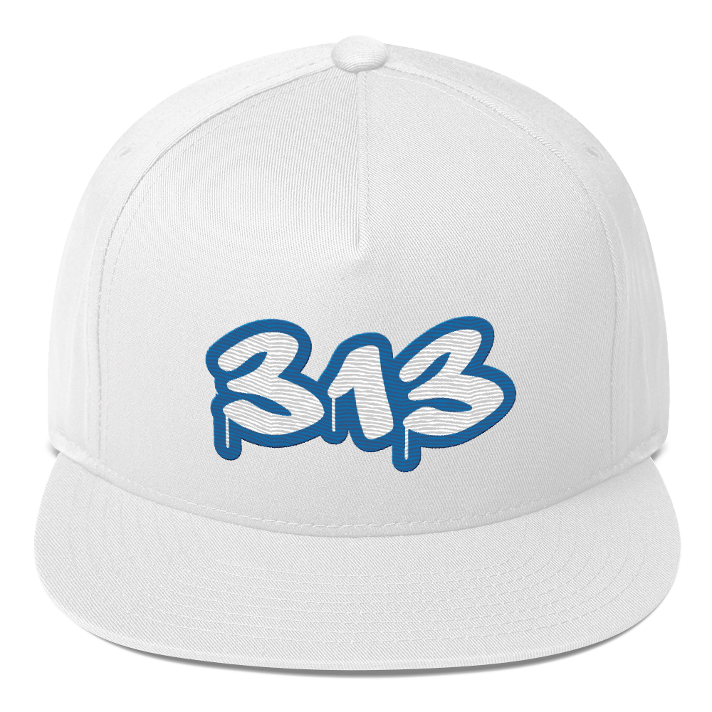 Detroit '313' Flat BIll Snapback (Azure Tag Font)